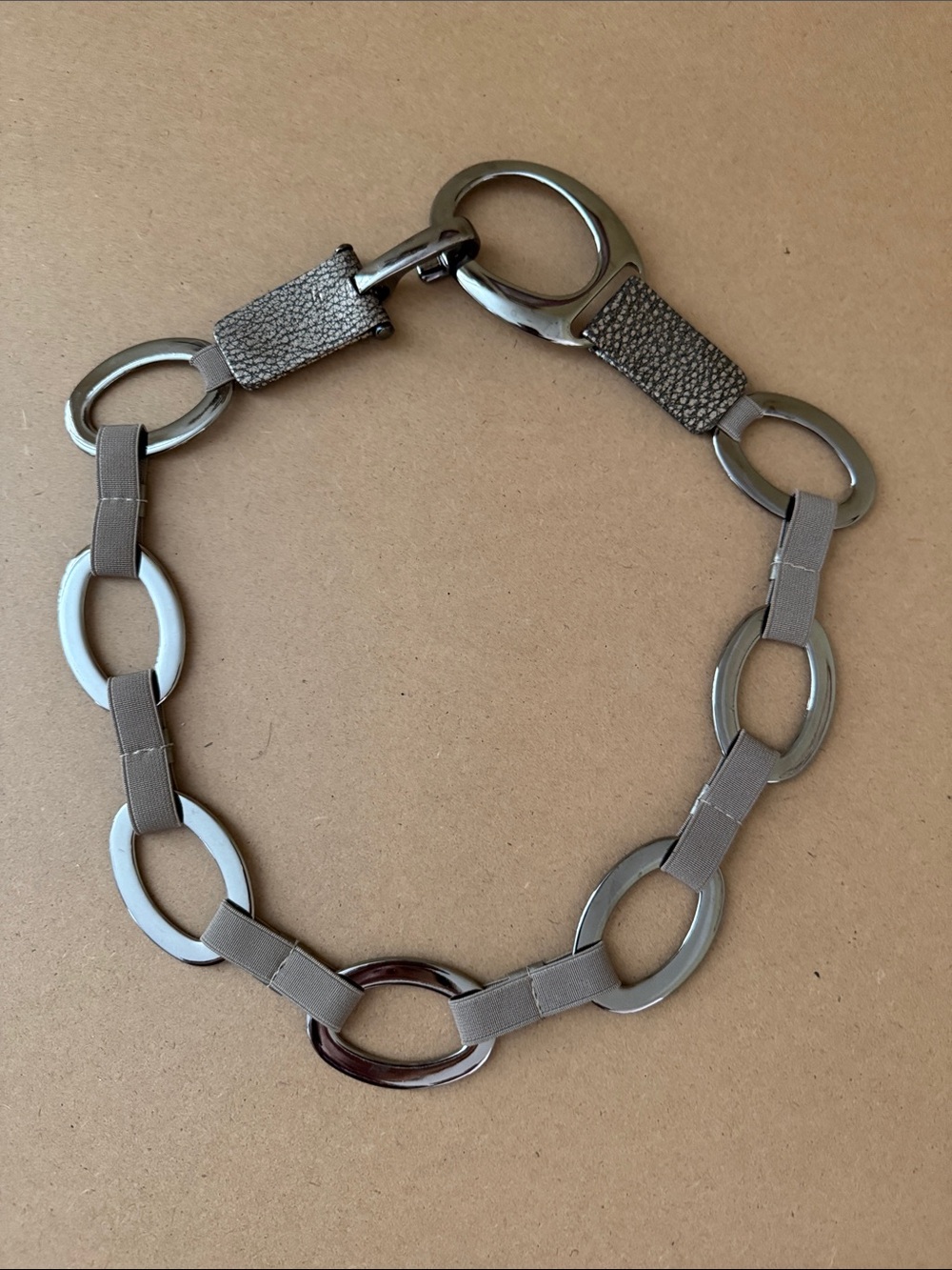 Suzi Roher Taupe and Silver Link Belt